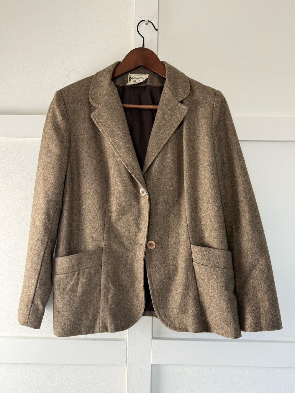 Vintage Golden Crown Wool-Blend Blazer Made in Canada Brown